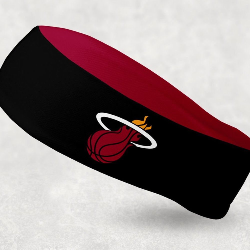 2 Pack - NEW - Reversible Miami Heat Headband